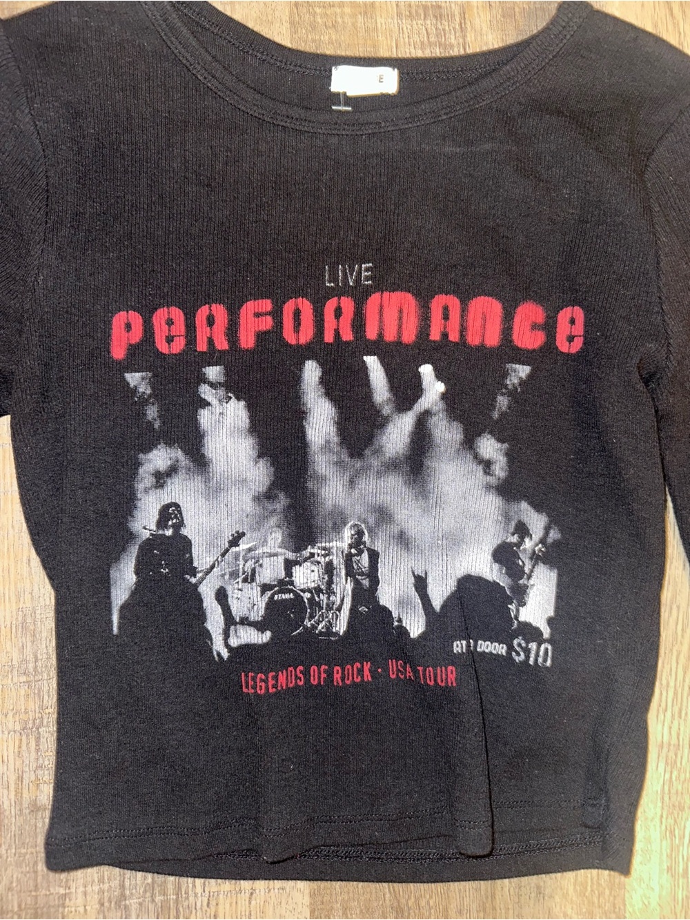 Garage Black Long Sleeve 'Performance' Graphic Tee with Red Print